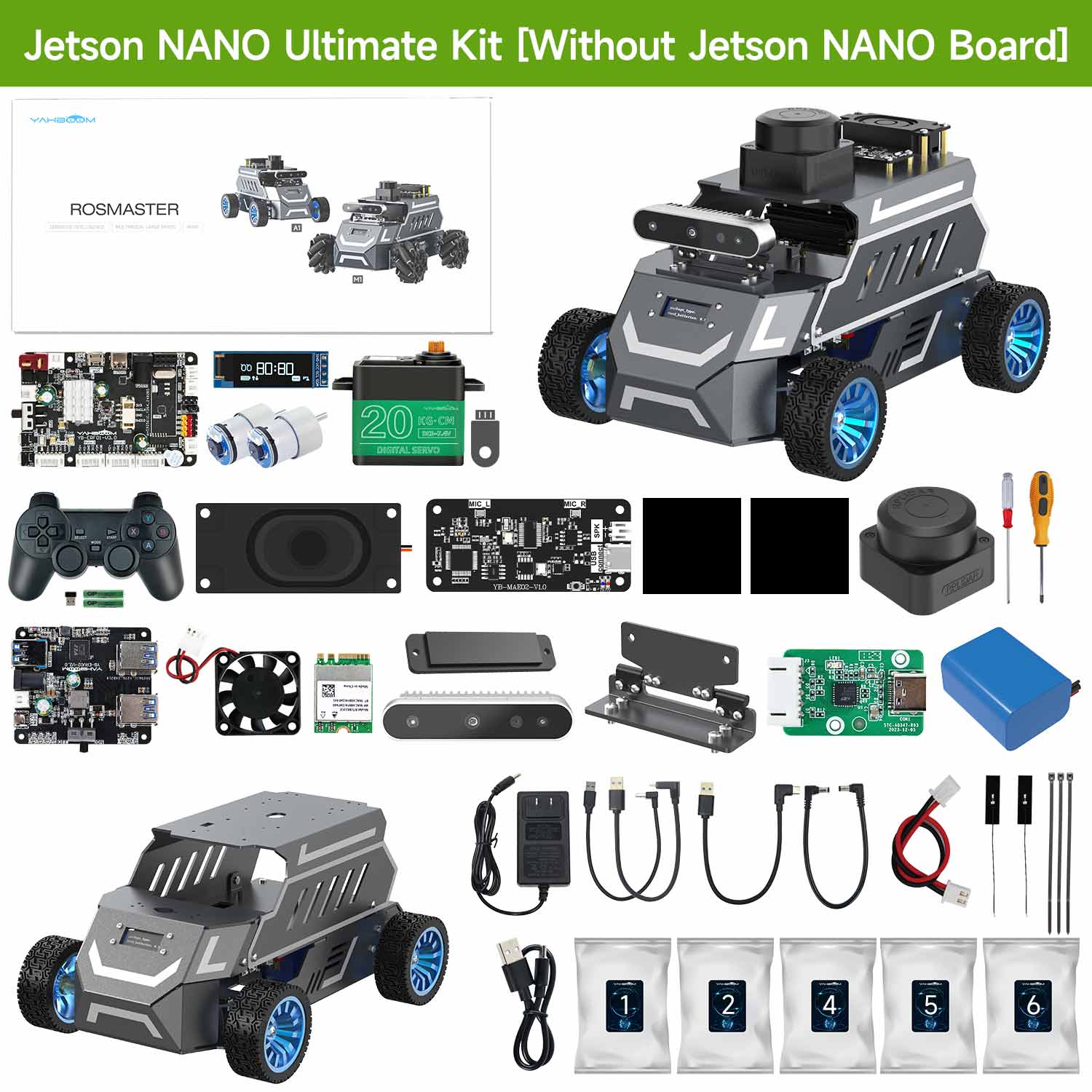Yahboom ROSMASTER A1 AI Large Model ROS2 STEM Education Python Programming Robot with Ackerman steering chassis 
