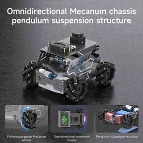 ROSMASTER M3 AI Large Model ROS2 STEM Education Python Programming Robot Mecanum Wheel for Jetson Orin NANO/NX SUPER/RDK X5/RaspberryPi 5