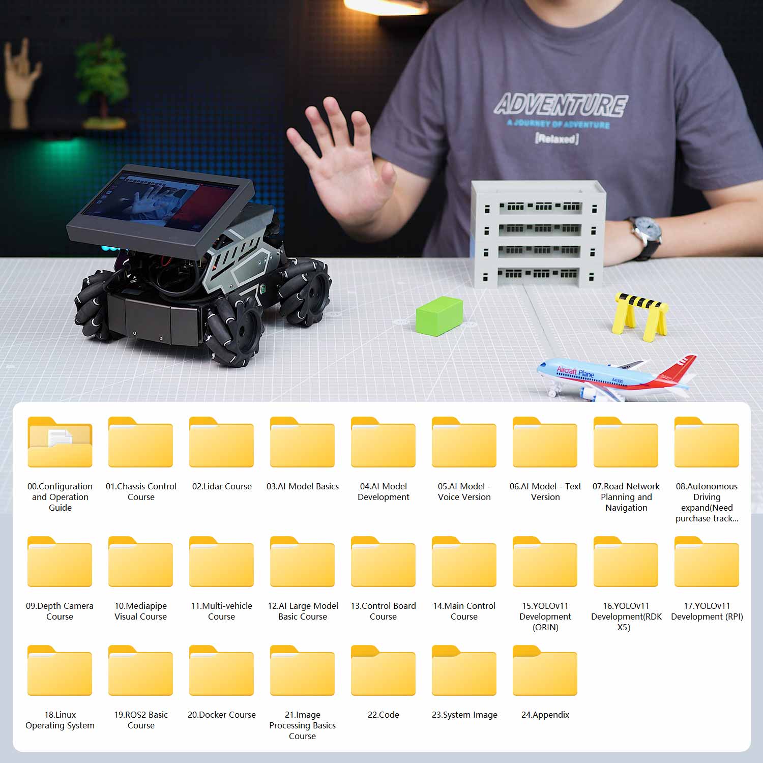 ROSMASTER M3 AI Large Model ROS2 STEM Education Python Programming Robot Mecanum Wheel for Jetson Orin NANO/NX SUPER/RDK X5/RaspberryPi 5