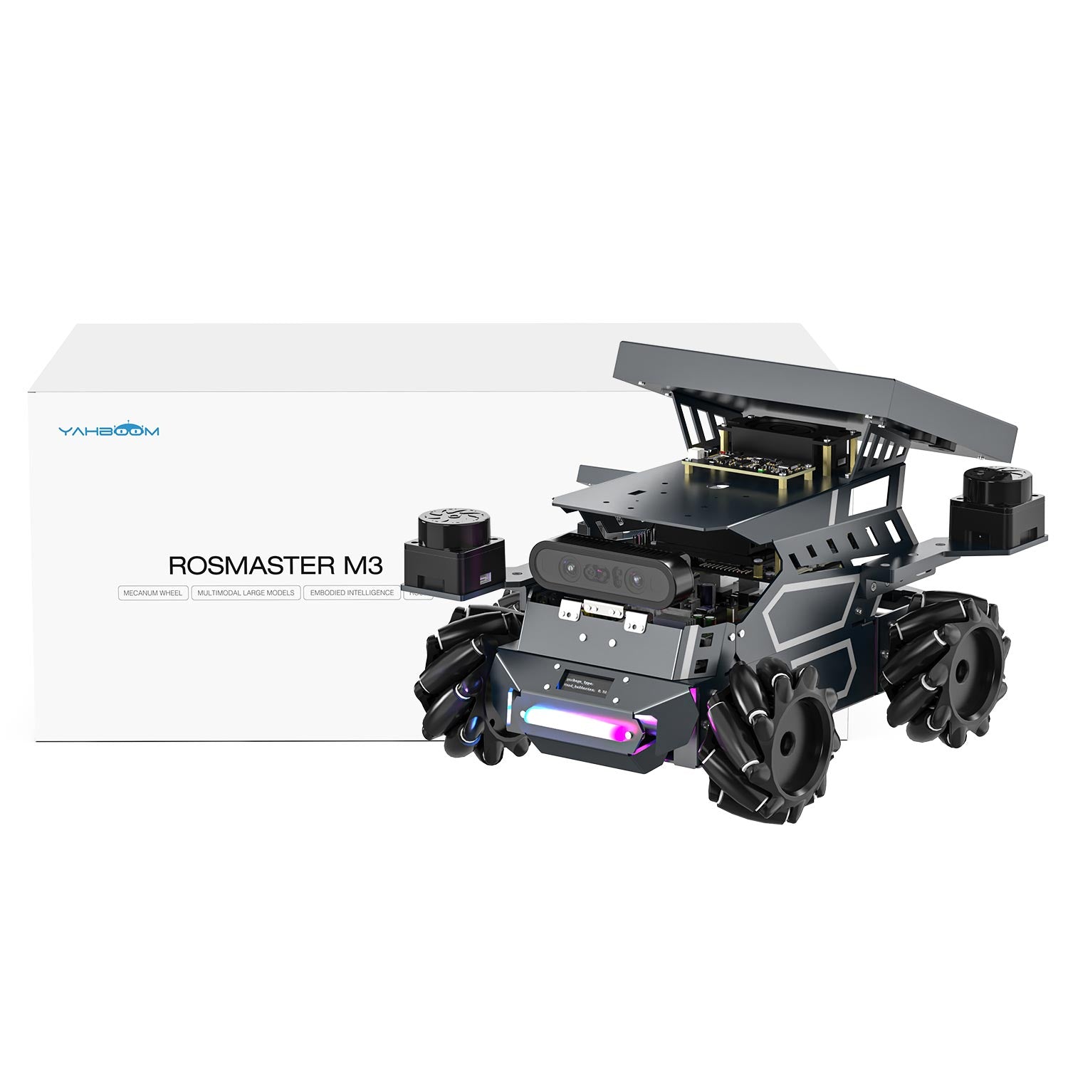 ROSMASTER M3 AI Large Model ROS2 STEM Education Python Programming Robot Mecanum Wheel for Jetson Orin NANO/NX SUPER/RDK X5/RaspberryPi 5