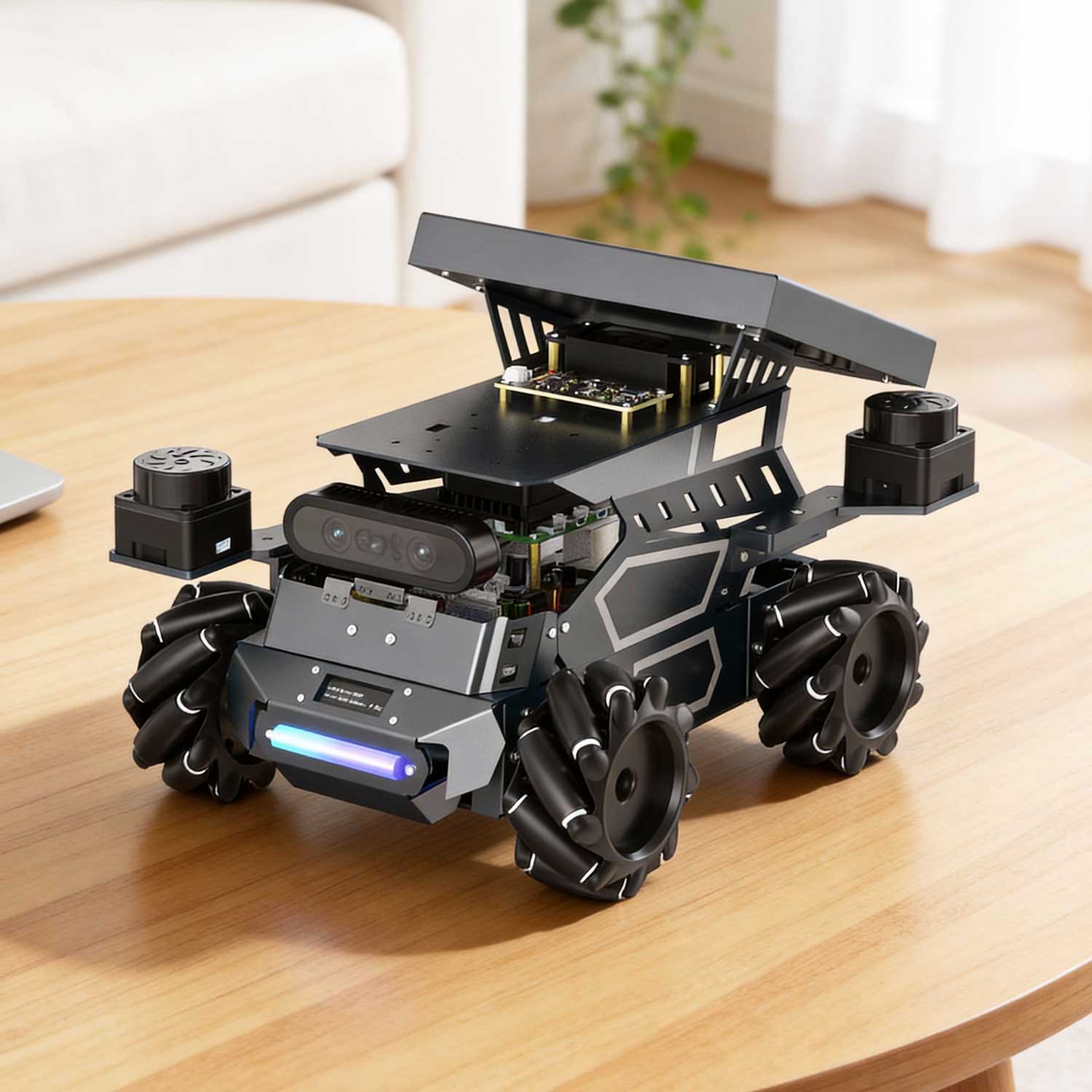 ROSMASTER M3 AI Large Model ROS2 STEM Education Python Programming Robot Mecanum Wheel for Jetson Orin NANO/NX SUPER/RDK X5/RaspberryPi 5
