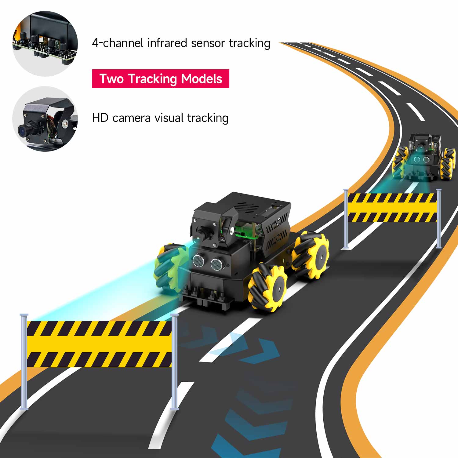 Yahboom Raspbot V2 AI Large Model STEM Education Python Programming Robot Car for Raspberry Pi 5