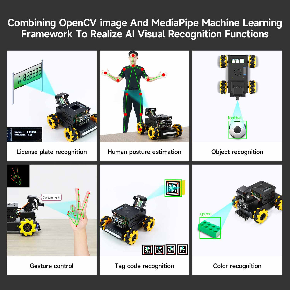 Yahboom Raspbot V2 AI Large Model STEM Education Python Programming Robot Car for Raspberry Pi 5