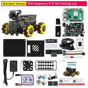 Yahboom Raspbot V2 AI Large Model STEM Education Python Programming Robot Car for Raspberry Pi 5