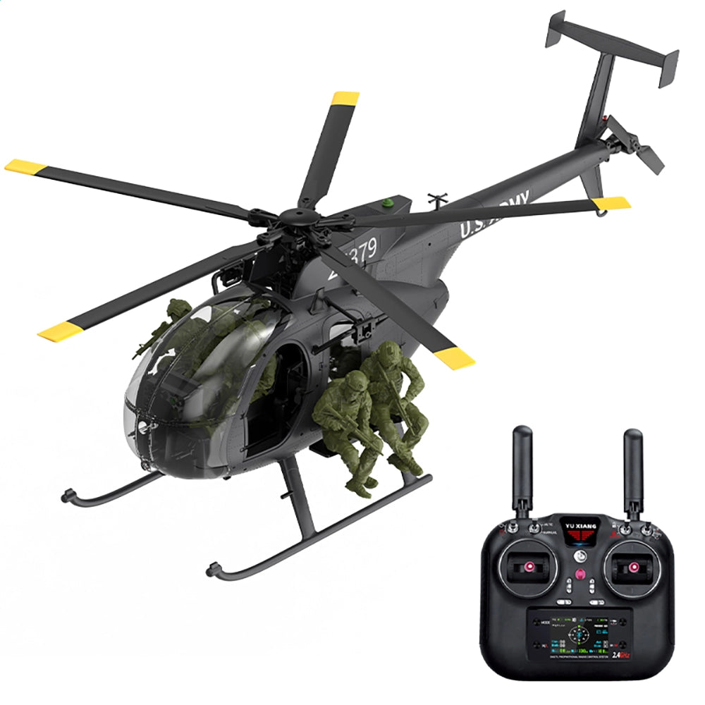 YUXIANG F118S MH-6 MD500 Little Bird 250-Class 1/16 Scale FPV 5-Blade Flybarless GPS RTF RC Military Helicopter