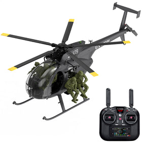 YUXIANG F118S MH-6 MD500 Little Bird 250-Class 1/16 Scale FPV 5-Blade Flybarless GPS RTF RC Military Helicopter