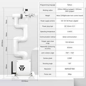Yahboom JetCobot 7-axis visual collaborative robotic arm STEM Education Python Programming Robot for Jetson NANO 4GB/Orin NANO SUPER/Orin NX SUPER

