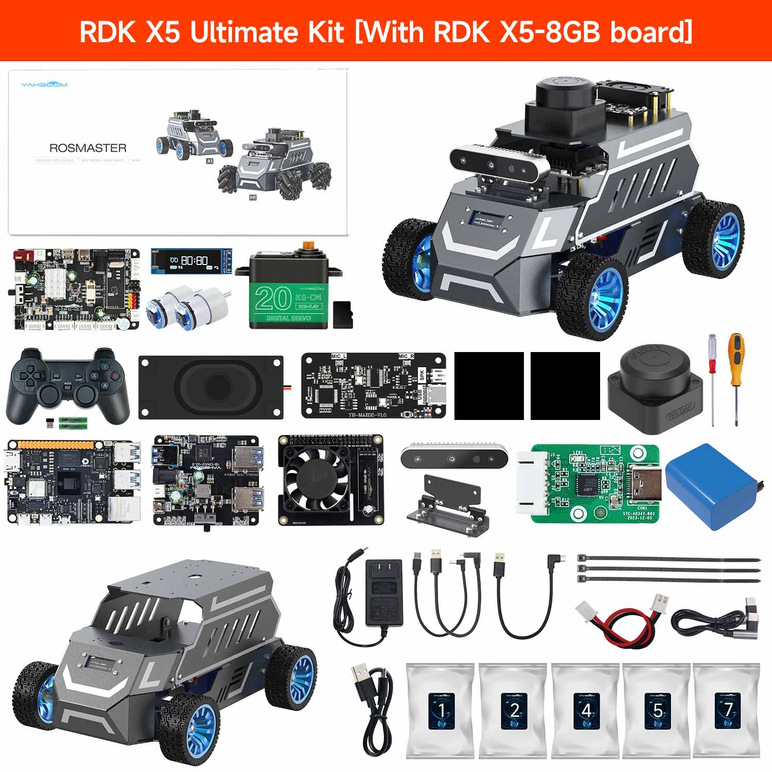 Yahboom ROSMASTER A1 AI Large Model ROS2 STEM Education Python Programming Robot with Ackerman steering chassis 
