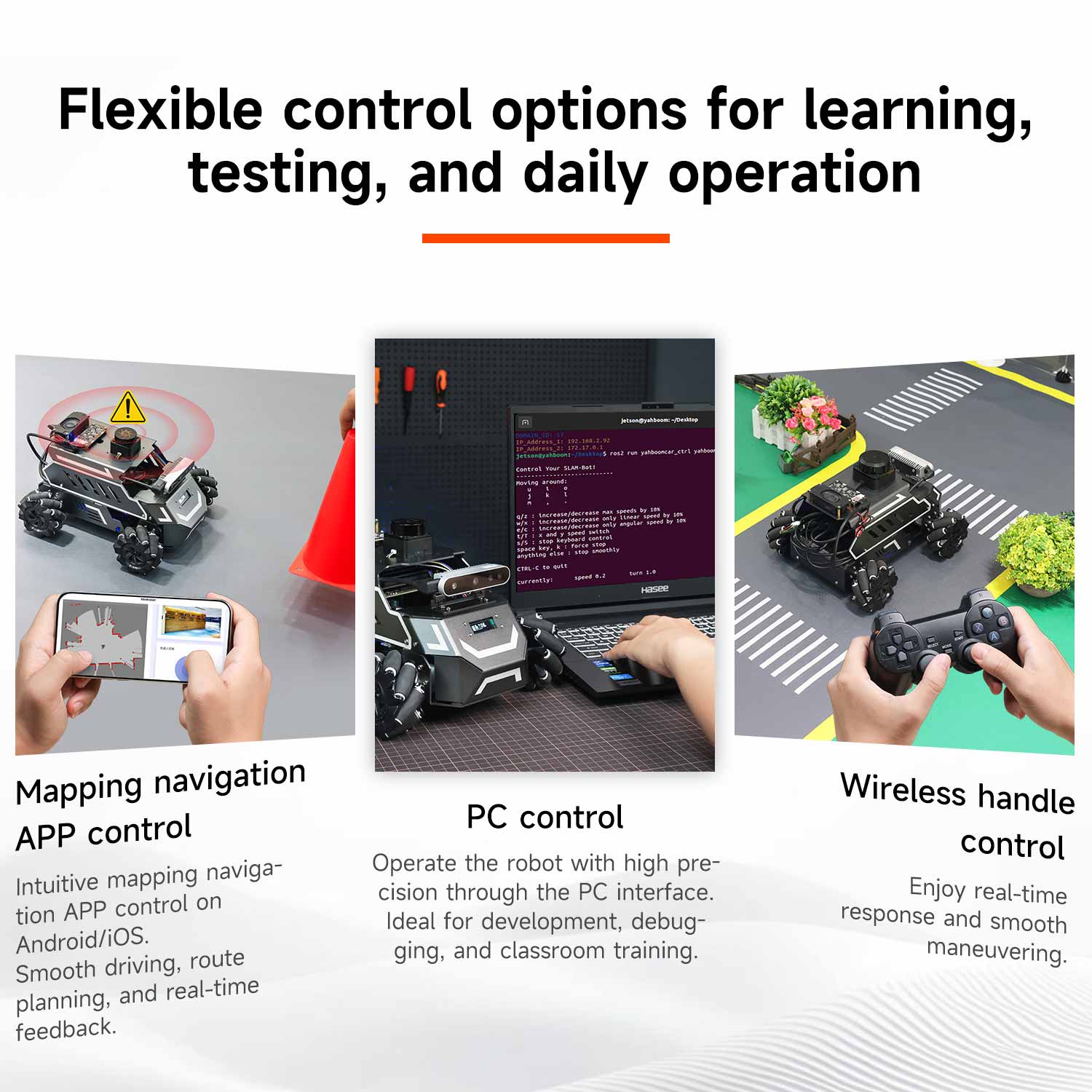 ROSMASTER M1 AI Large Model ROS2 STEM Education Python Programming Robot Mecanum Wheel for Jetson NANO 4GB/Orin NANO SUPER/RDK X5/RaspberryPi 5