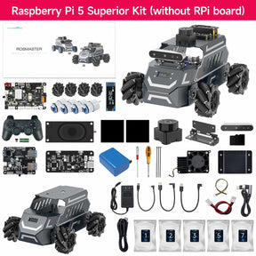 ROSMASTER M1 AI Large Model ROS2 STEM Education Python Programming Robot Mecanum Wheel for Jetson NANO 4GB/Orin NANO SUPER/RDK X5/RaspberryPi 5