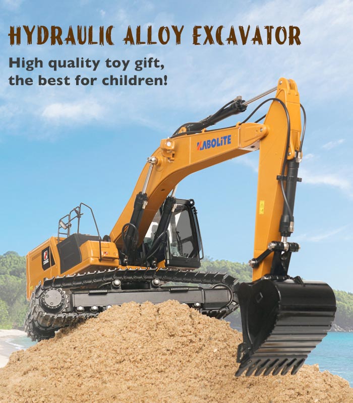 Huina Excavator 24CH  Alloy Engineering Vehicle RC Electric 1:14 Excavator Outdoor Toy