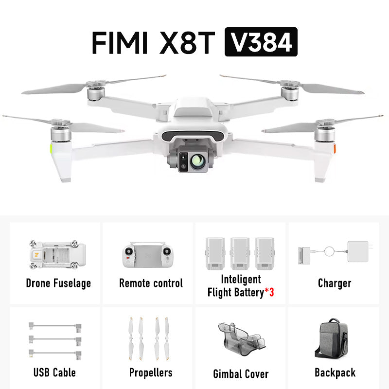 FIMI X8T 4K Drone Lnfrared Thermal Imaging 3-Camera gimbal system RokLink 5.0 20KM Transmission GPS Quadcopter