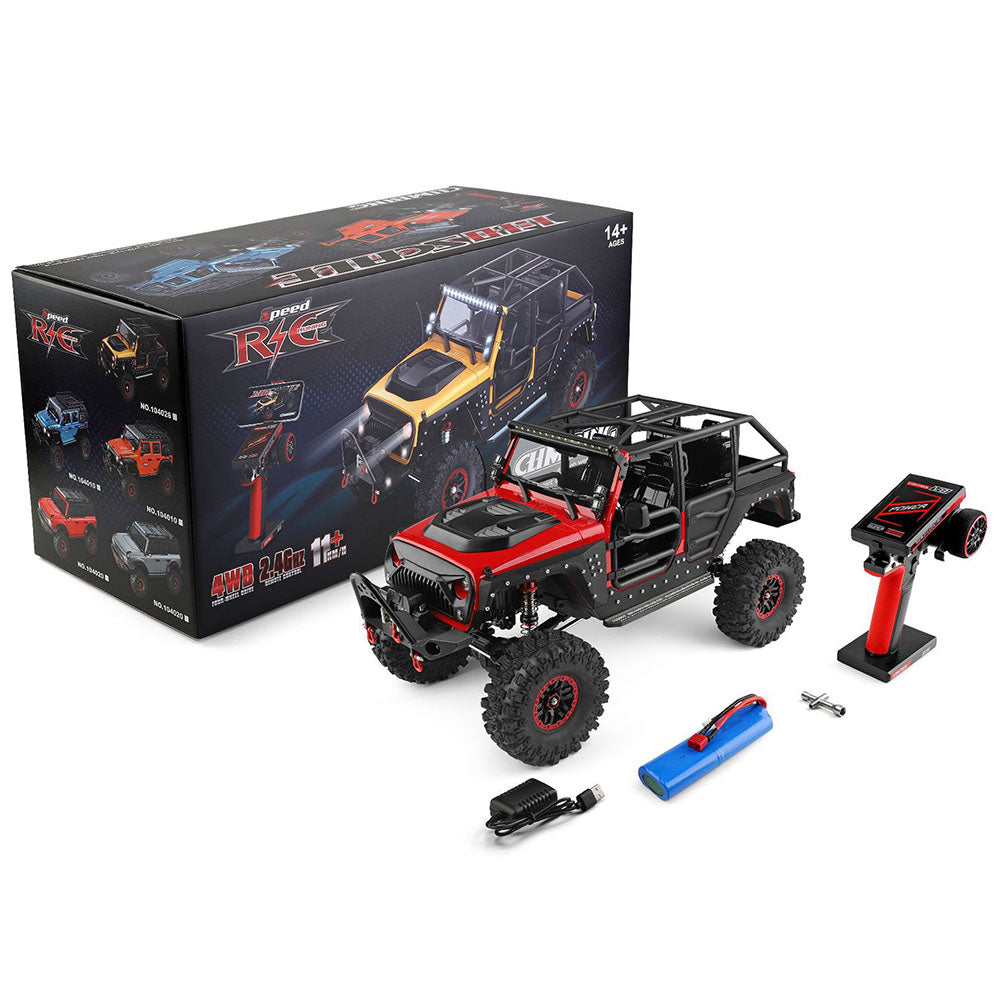 Wltoys 104026 4WD RC Car RTR 1/10 2.4G Rock Crawler Off-Road Climbing Truck Full Proportional LED Light Vehicles Models Toys