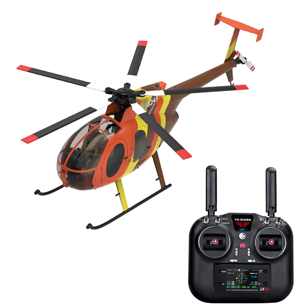 YUXIANG F118S MH-6 MD500 Little Bird 250-Class 1/16 Scale FPV 5-Blade Flybarless GPS RTF RC Military Helicopter