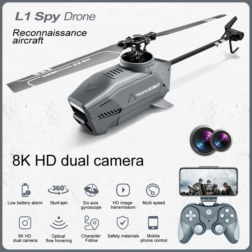 4DRC L1 RC Helicopter Four-Way Single-Blade Non-Flybar Helicopter Mini Black Bee Aerial Photography Drone