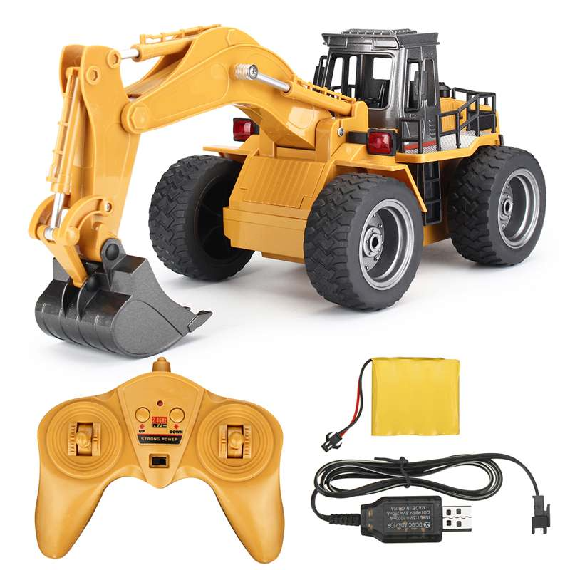  Huina 1530 RC Alloy Excavator 6CH 1:18 Wheel Excavator Toy