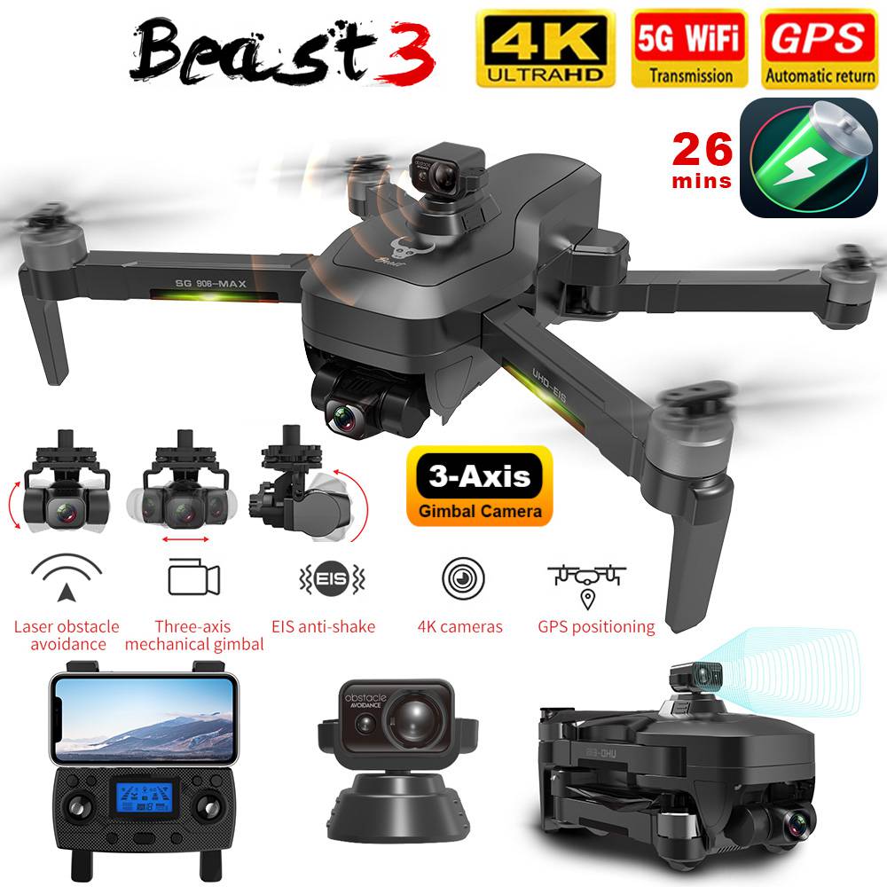 Drone SG906 Pro3 MAX 4k HD 3-Axis Gimbal Camera 5G WIFI GPS Professional Obstacle Avoidance Quadcopter