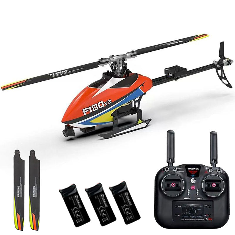 YXZNRC F180 V2 6CH 6-Axis Gyro Optical Flow Localization FPV Camera Brushless Helicopter