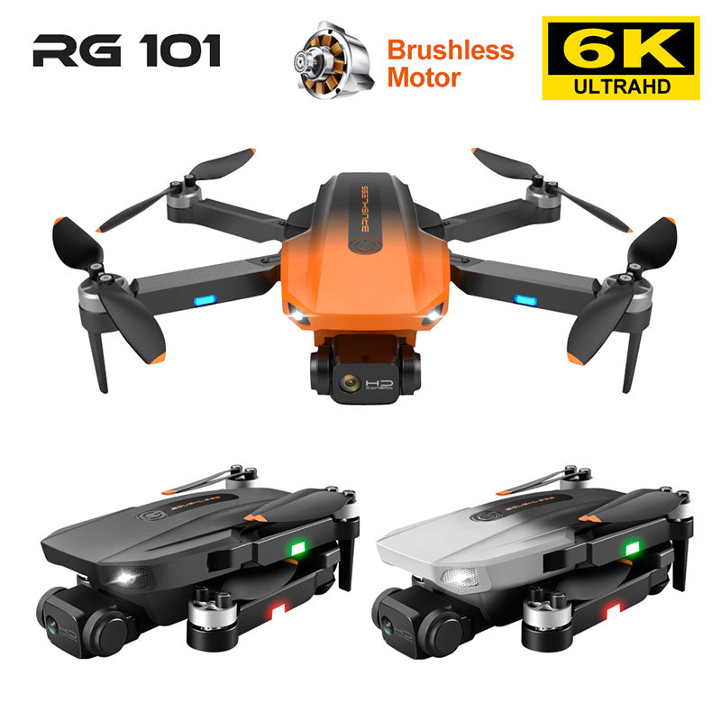 RC Drone RG101 6K Dual HD Camera 3KM FPV Brushless Foldable Quadcopter