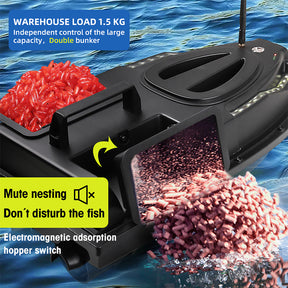 RC Bait Boat 500M Auto Driving Auto Return Hoppers Load 2KG With Steering Light For Fishing Cast Fishing Net