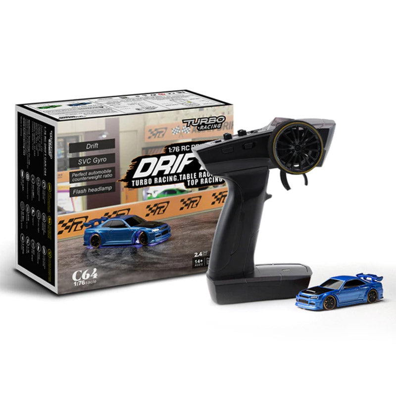 RC Drift Car Turbo Racing 1:76 C64 Full Proportional Mini RC Car Toys