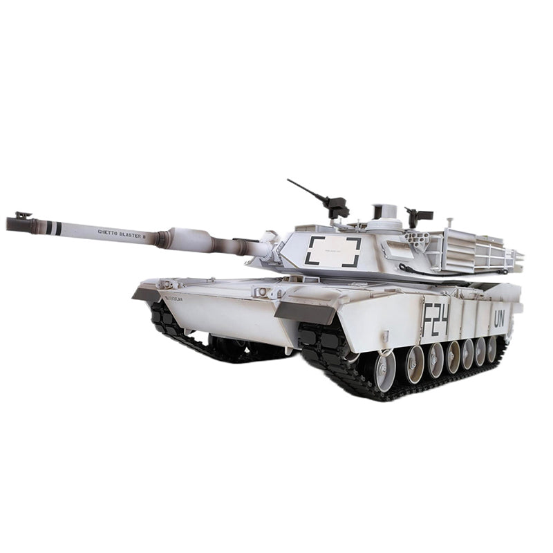 RC Tank Heng Long US Abrams M1A2 Custom Made UN White 3918-1 2.4G 1/16 RC Tank Toys
