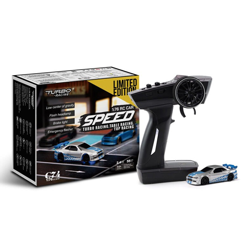 Turbo Racing 1:76 C74 RC Drift Car Micro Car Full Proportional RC Car Toys