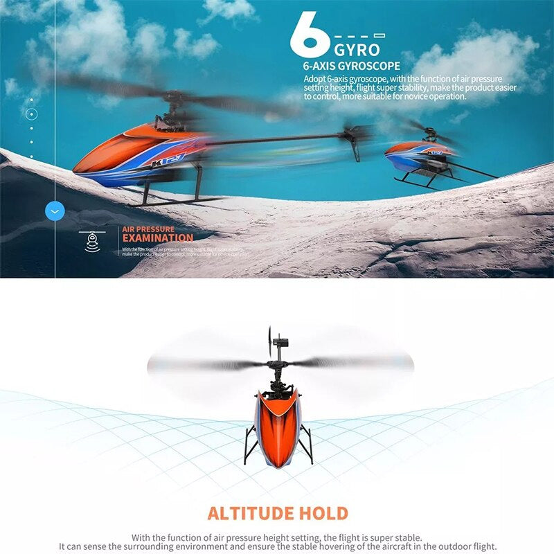 RC Helicopters WLtoys K127 4CH 6-Aixs Gyroscope Helicotper Toys