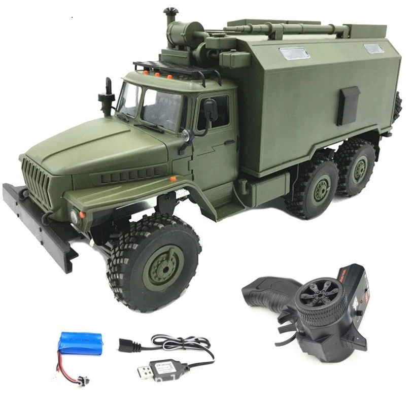Rc Car Military Truck WPL B36 Ural 1/16 6WD Rock Crawler Command Communication Vehicle