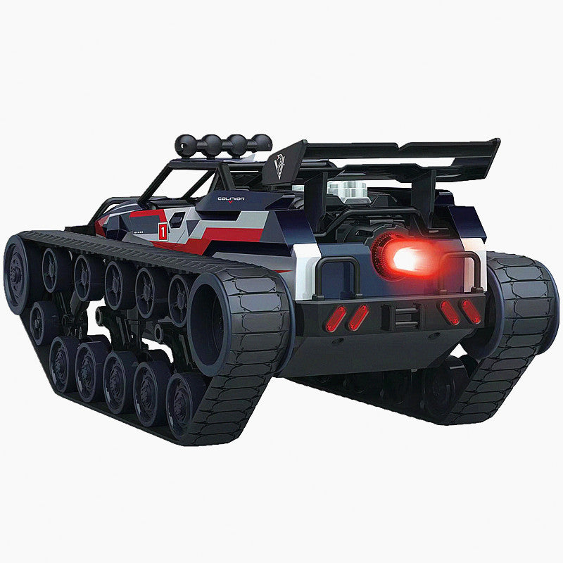 New Alloy Tank 1:12 RC Tank Interactive RC Toy Car LED Lights Spray Stunt Toys