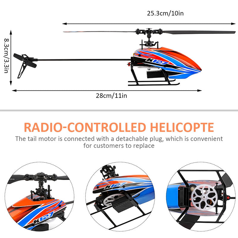 RC Helicopters WLtoys K127 4CH 6-Aixs Gyroscope Helicotper Toys
