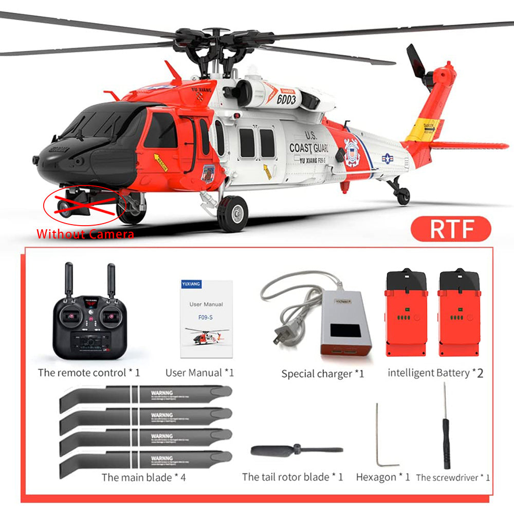 YXZNRC F09-S 6CH 6-Axis Gyro RC Helicopter GPS Optical Flow Positioning FPV Camera Brushless Flybarless Plane