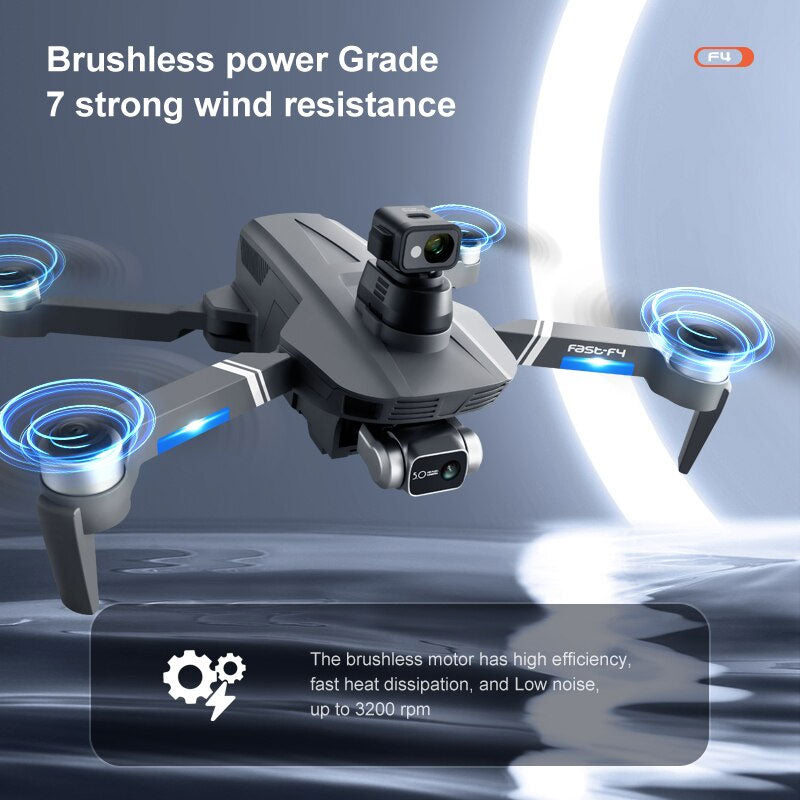 F4S 4K Drone 3-Axis Gimbal 360° Obstacle Avoidance Brushless Quadcopter