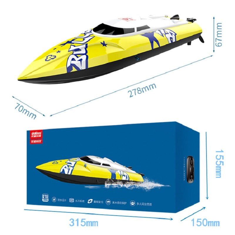 UDIRC UDI906 RC Boat Waterproof High Speed Speedboat One-button Reset Water-cooled Boat Toy