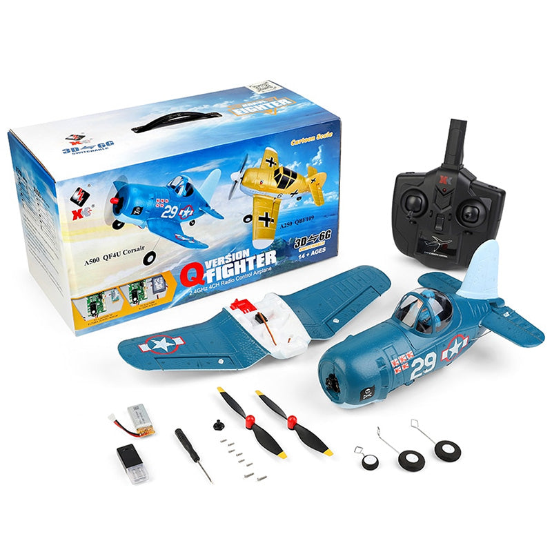 XK Q-Version Fighter A500 ラジコン飛行機 WLtoys XK A500 Q-F4U RC Airplane 6CH 3D 6G Plane Toys Gifts | bometoys