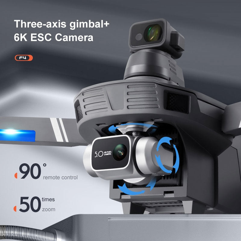 F4S 4K Drone 3-Axis Gimbal 360° Obstacle Avoidance Brushless Quadcopter
