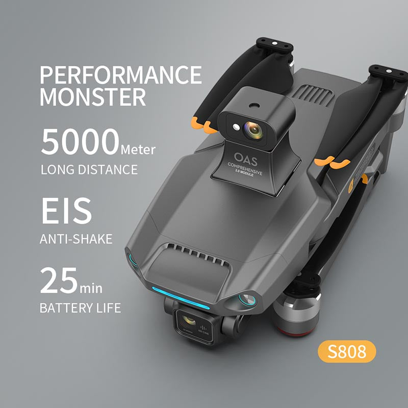 RC Drone S808 3-axis Gimbal 8K Brushless Obstacle Avoidance Quadcopter