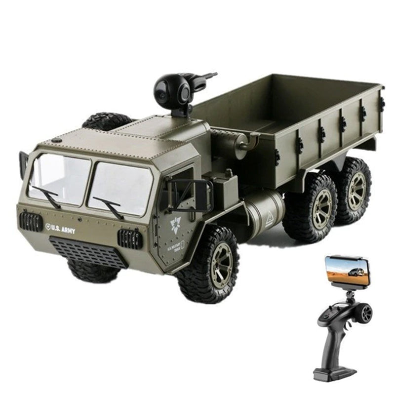 RC Truck Full Scale Wheeled Truck 1:12 Six Wheel Drive Cross Country Simulation Military Truck