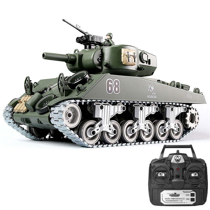 RC Tank American M4A3 ZY 828 PRO  1:18 RC Car Metal Track Metal Road Wheels Electric Charging Battle RC Car Toy