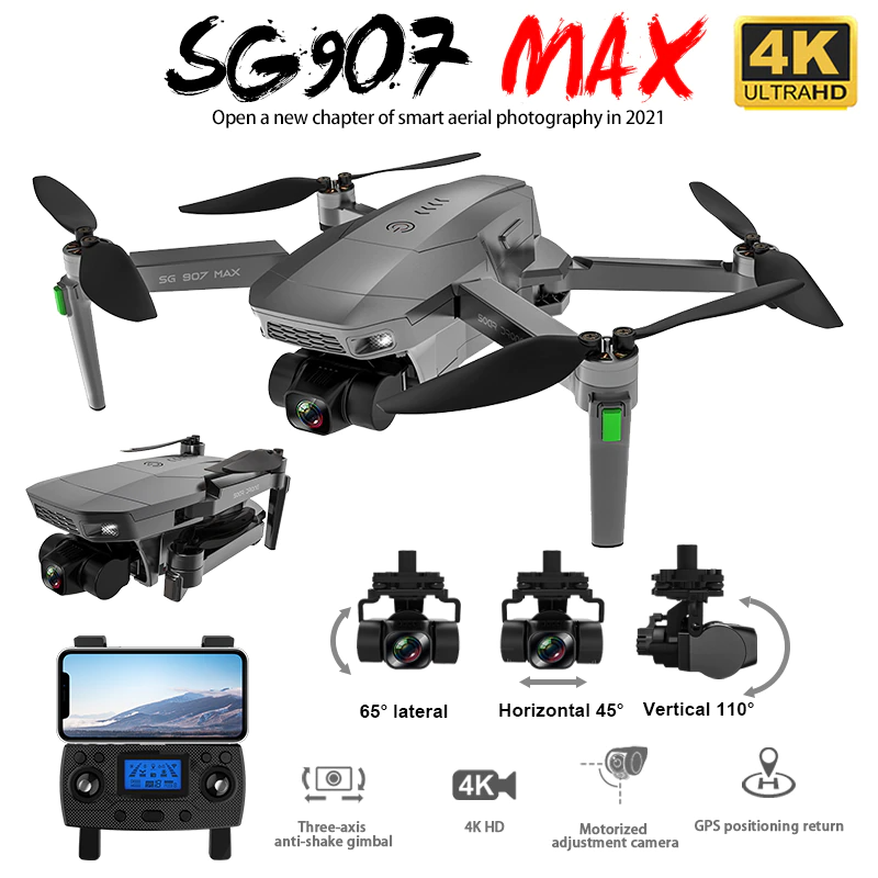 ZLL SG907 MAX 4K Drone 3-Axis Brushless Quadcopter | bometoys
