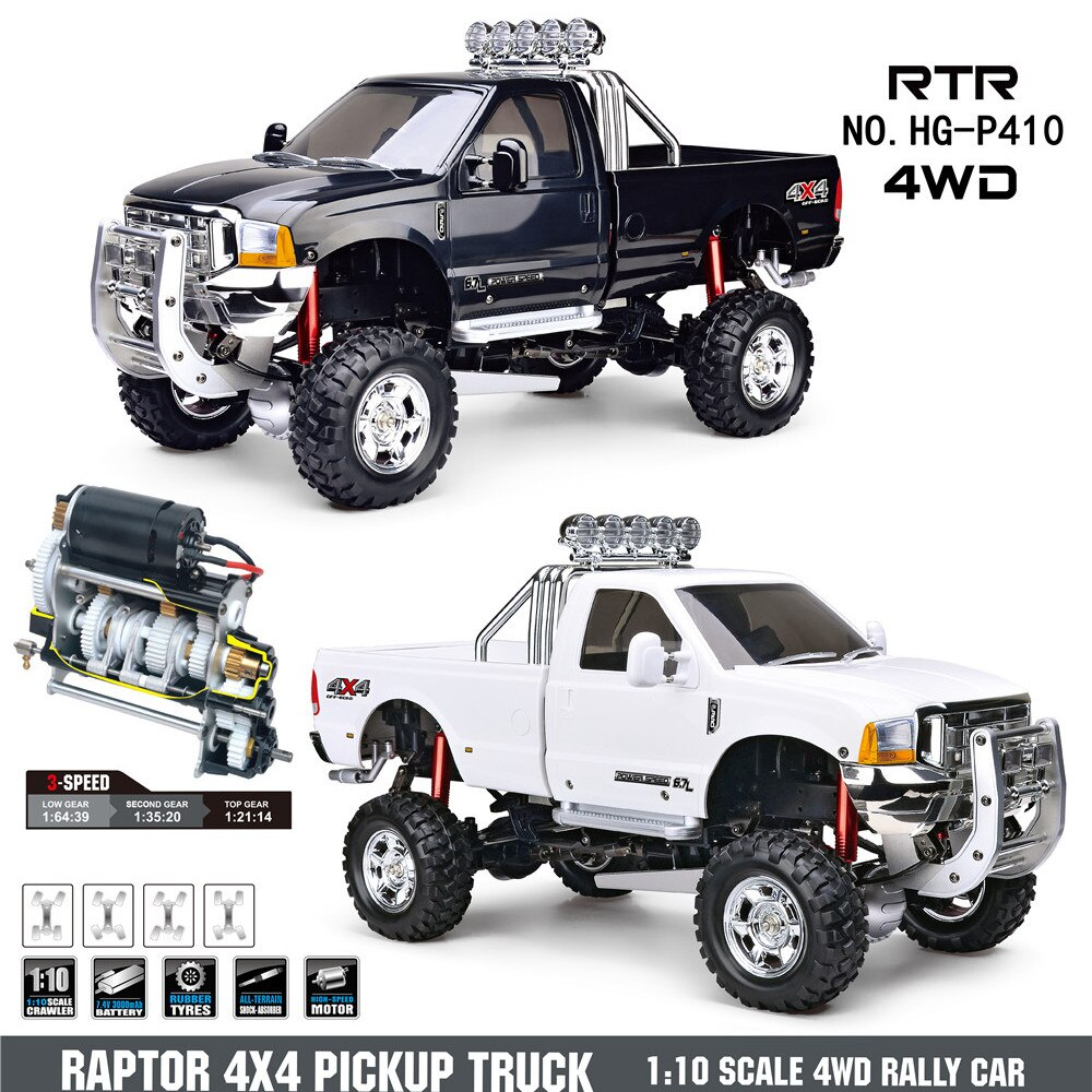RC Car Pickup Truck Climbing Off-Road Vehicle HG P410 4WD Ford F350 Toys