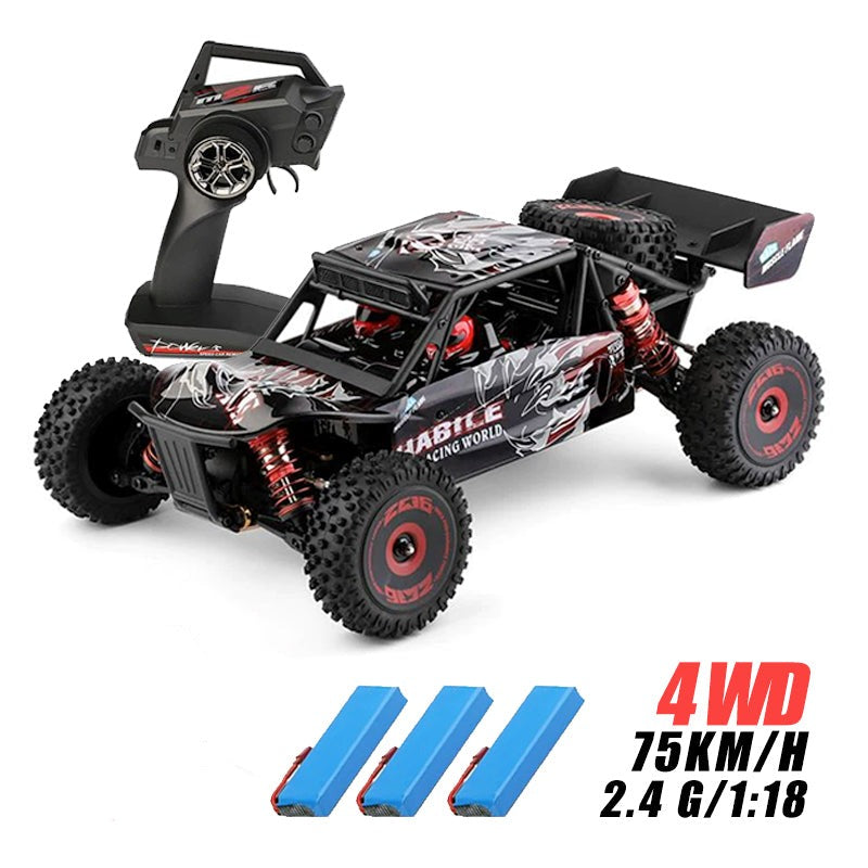 WLtoys 124016 RC Car High Speed 75KM/H 1:12 4WD 2.4G Brushless Motor Desert Off-Road Car Metal Chassis