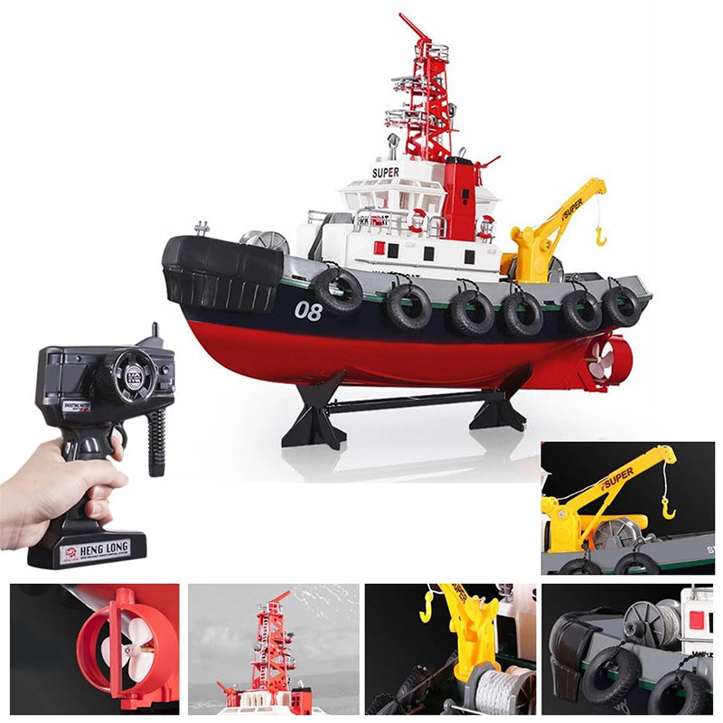 Heng Long RC Boat 1:8 6CH 2.4G Water Jet Rescue Boat RTR Waterproof Toys Gift