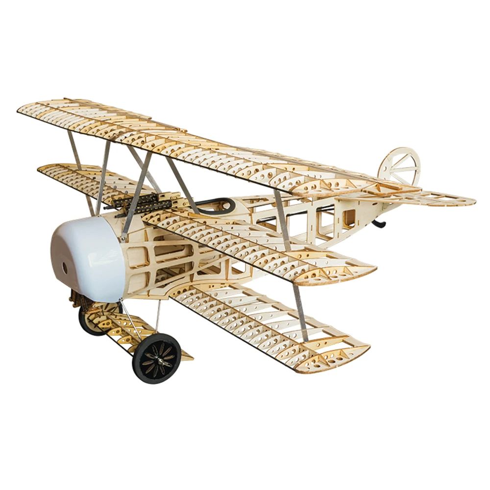 DWHobby Balsa wood Plane S17 Fokker Dr.I Electric Fixed Wing Fighter Plane Balsa Kits 770mm Wingspan