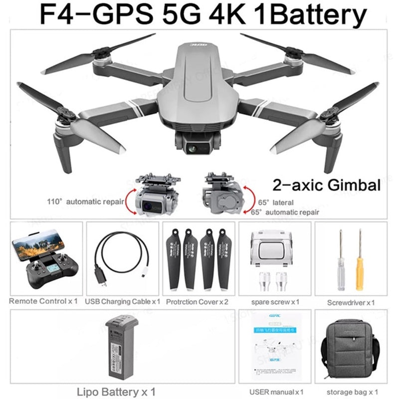 F4S 4K Drone 3-Axis Gimbal 360° Obstacle Avoidance Brushless Quadcopter