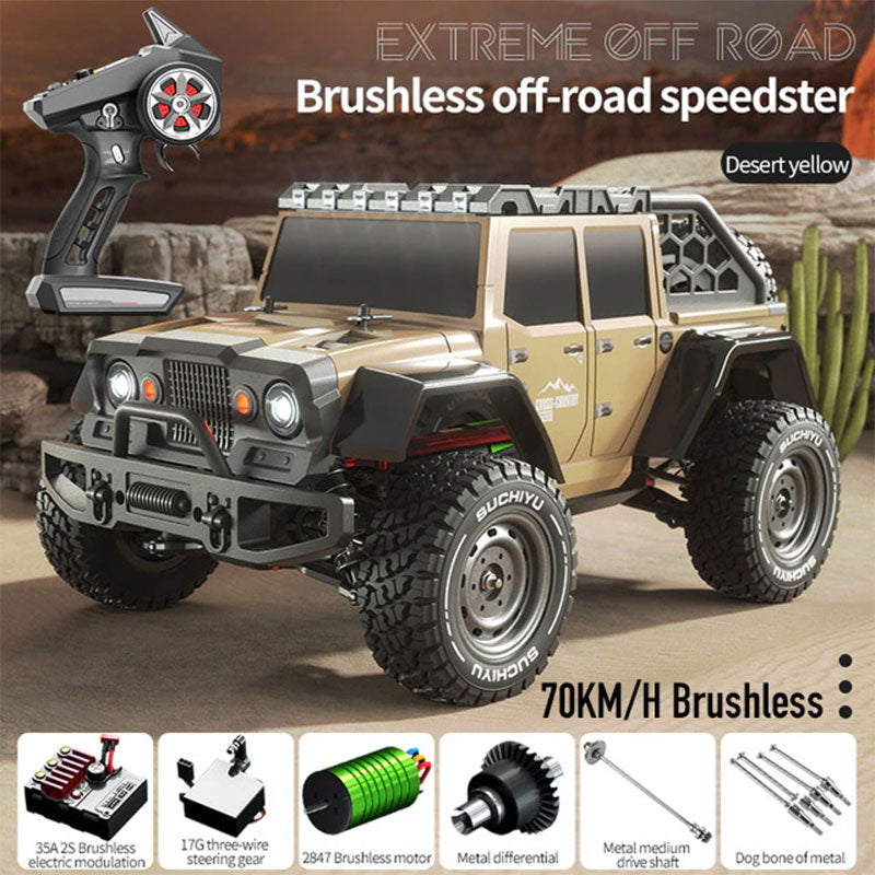 SCY 16104 Pro Jeep Retro Wrangler RC Car 1/16 70KM/H Brushless Off-Road Car 35A ESC 2840 Brushless Motor