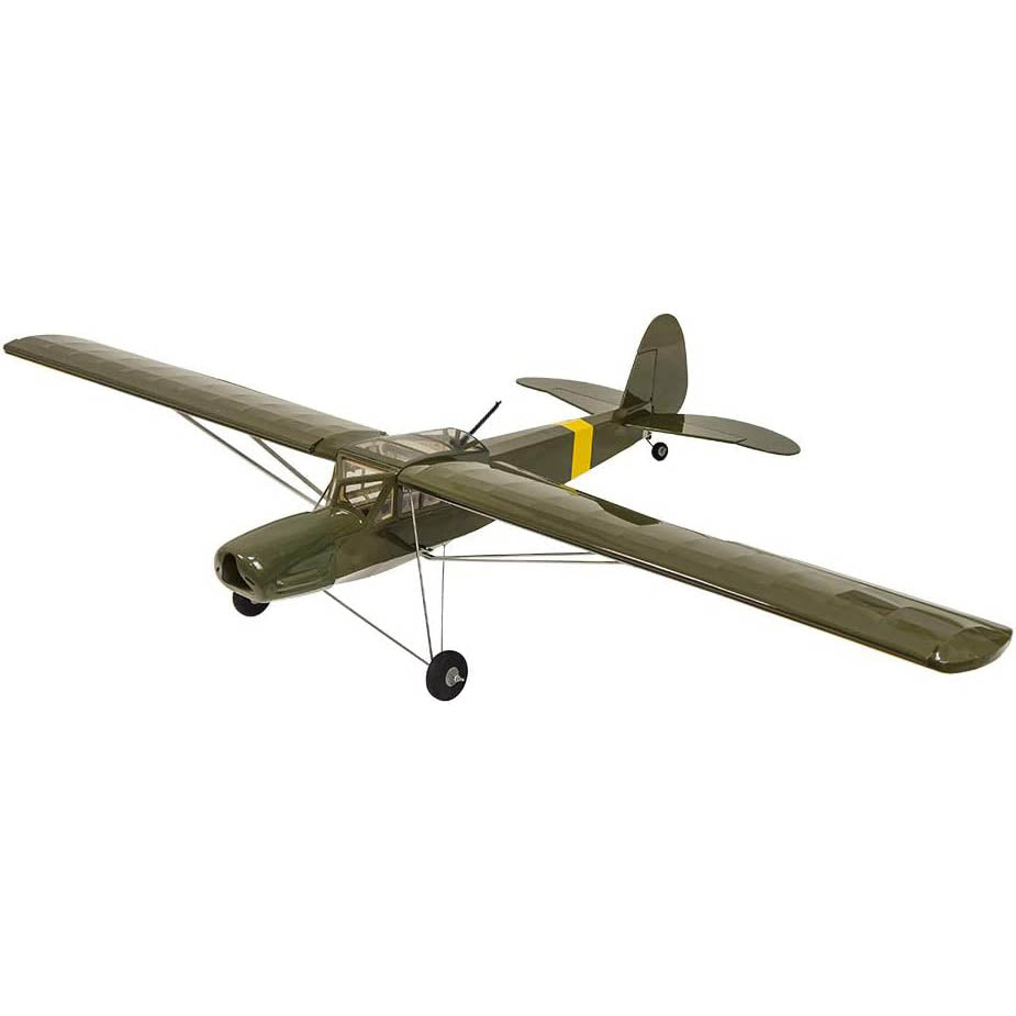 DWHobby Balsa wood Plane Army Green Fi156 Fieseler Storch Large Electric or Gas Power Fixed Wing Balsa Plane 1600mm Wingspan With Accessories