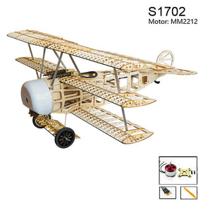 Balsa Plane Fokker Dr.I Electric Fixed Wing Fighter Plane Balsa Kits 770mm Wingspan