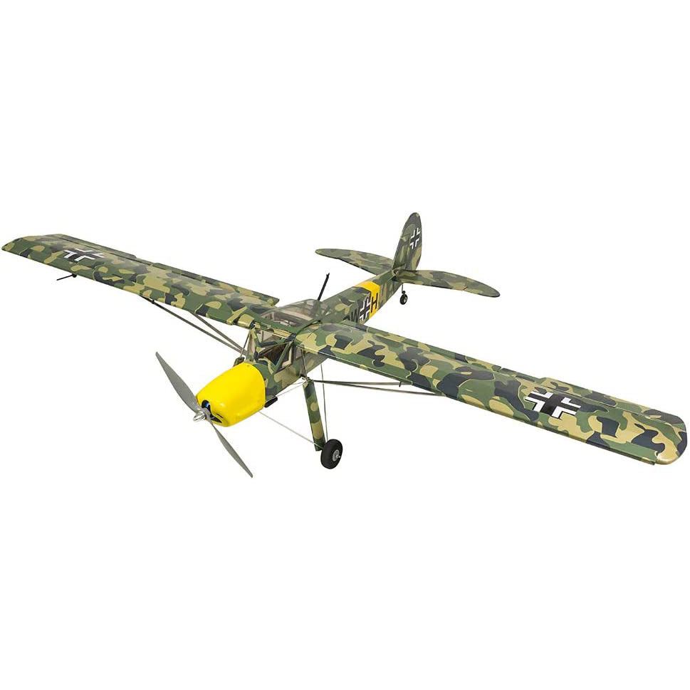 DWHobby Camouflage Fi156 Storch Balsa wood Plane Large Electric or Gas Power Fixed Wing Balsa Plane Kits 1600mm Wingspan