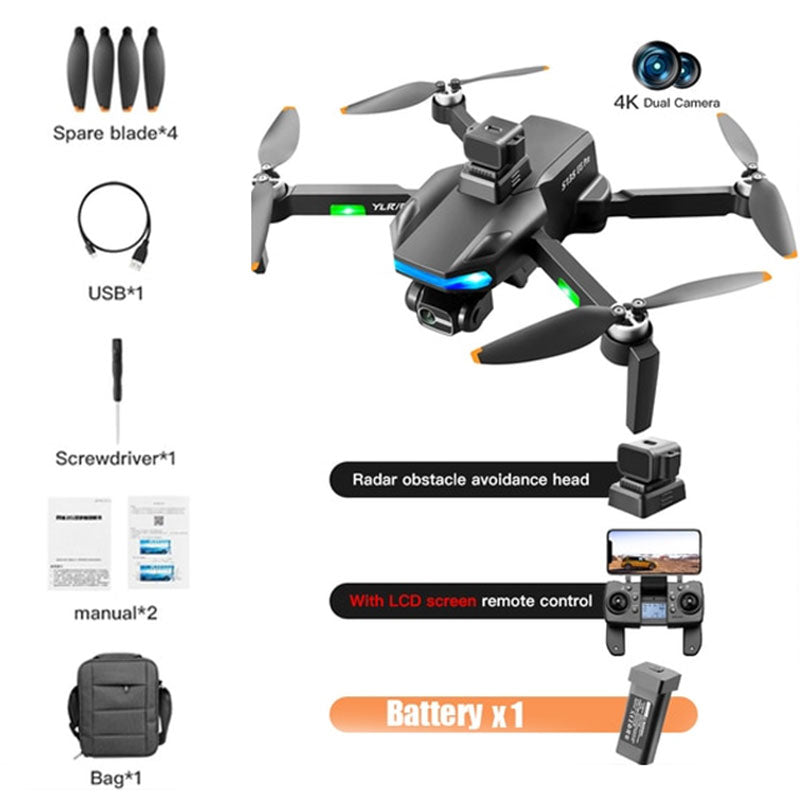 RC Drone S135 Pro 4K 3-Axis Gimbal 360° Obstacle Avoidance Brushless Quadcopter